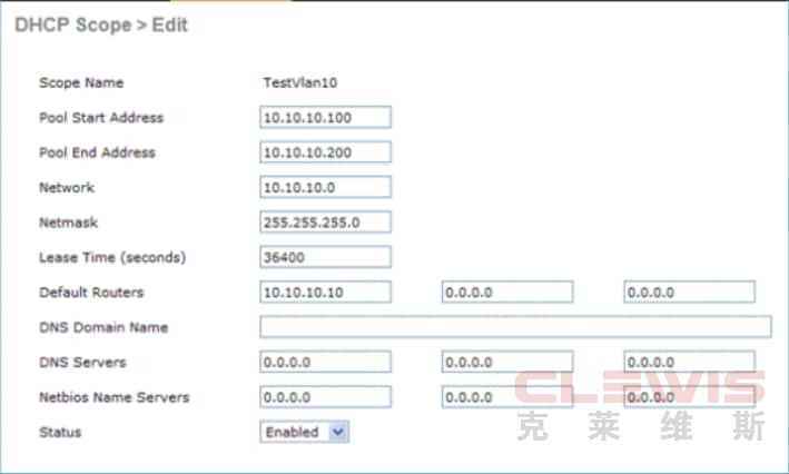 12_2500 WLC DHCP Scope